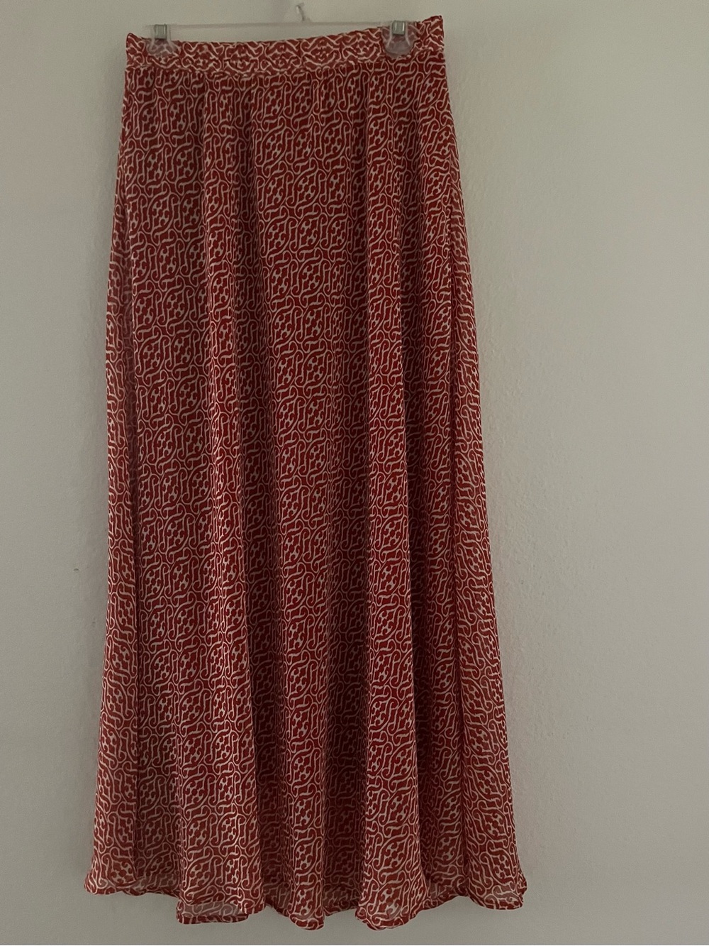Women’s Red Printed Maxi Skirt